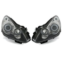 Faróis com Angel Eyes Opel Corsa D Negro