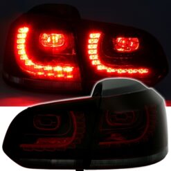 Farolins LED Volkswagen Golf 6 Escurecido/Vermelho