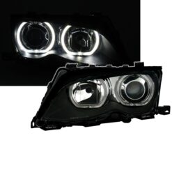Faróis com Angel Eyes BMW Série 3 E46 01-05 Negro