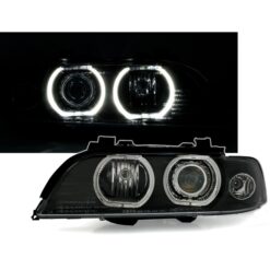 Faróis com Angel Eyes BMW Série 5 E39 Negro