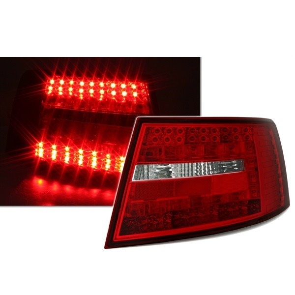 Farolins LED Audi A6 4F Vermelho/Cristal