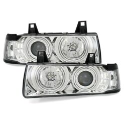 Faróis com Angel Eyes CCFL BMW Série 3 E36 Cromado