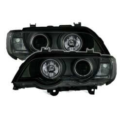 Faróis com Angel Eyes BMW X5 E53 Negro