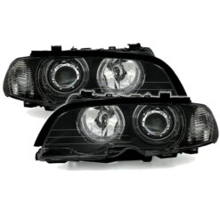 Faróis com Angel Eyes BMW Série 3 E46 Cabrio/Coupé 99-01 Negro