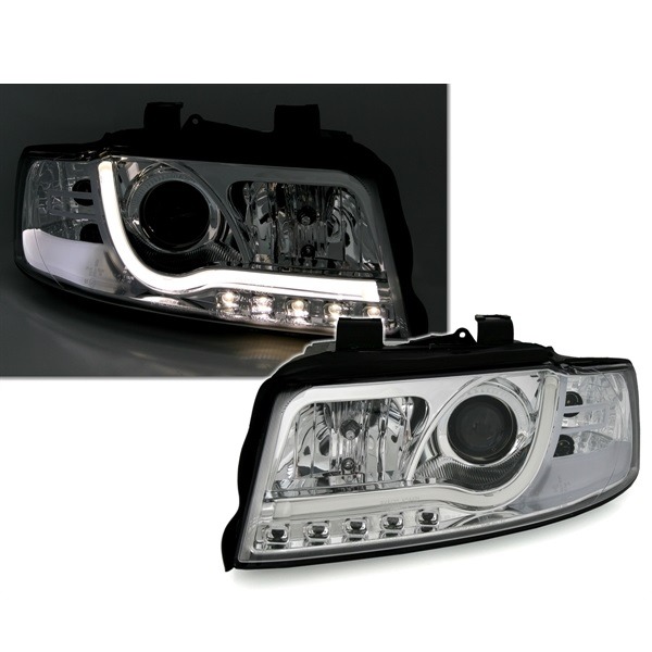 Faróis com Lightbar Audi A4 B6 Cromado