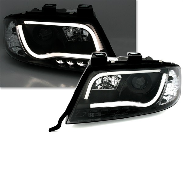 Faróis com Lightbar A6 C5 97-99 Negro