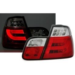 Farolins com Light Bar BMW Série 3 E46 98-01 Cristal/Vermelho