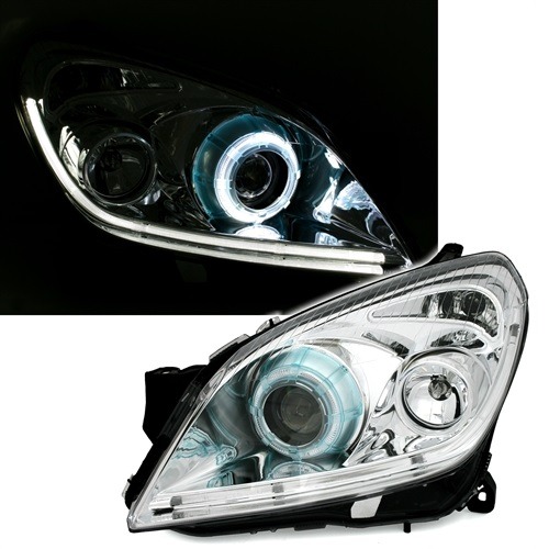 Faróis com Lightbar Opel Astra H Cromado