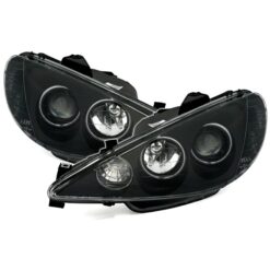 Faróis com Angel Eyes CCFL Peugeot 206 Negro