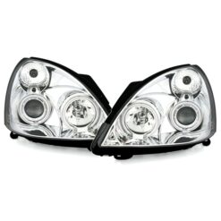 Faróis com Angel Eyes CCFL Renault Clio 2 Cromado