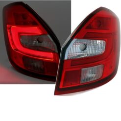 Farolins com Light Bar Skoda Fabia 2 Vermelho/Cristal