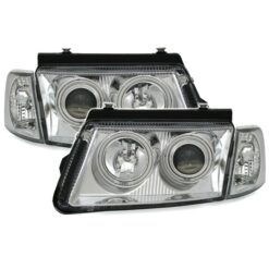 Faróis com Angel Eyes CCFL Volkswagen Passat 3B Cromado