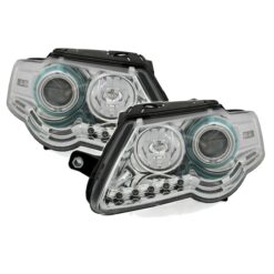 Faróis LED + Angel Eyes Volkswagen Passat 3C B6 Cromado