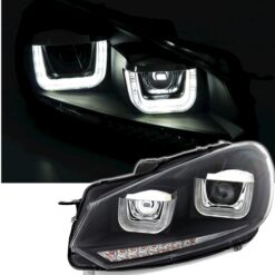 Faróis com Angel Eyes Volkswagen Golf 6 Negro