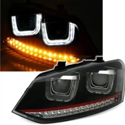 Faróis LED Volkswagen Polo 6R + 6C Negro LV