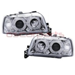 Alternative view of Faróis com Angel Eyes Renault Clio 1 Cromado