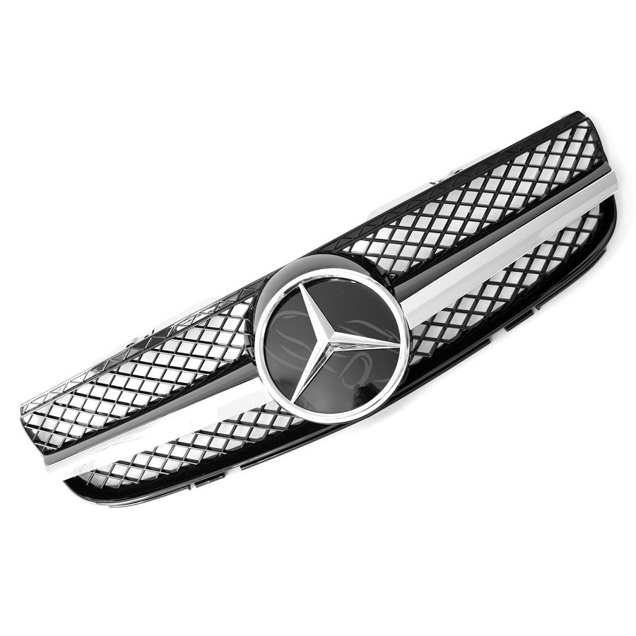 Grelha Frontal Mercedes SL R230 (06-08) Preto/Brilhante