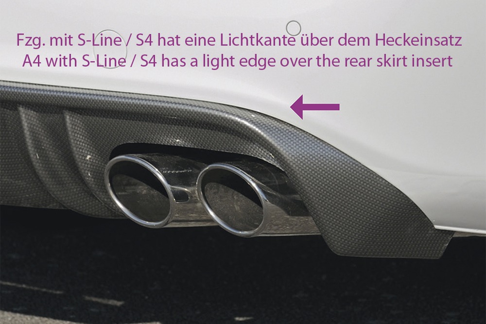 Difusor Audi A4 S4 (B8/B81) sedan 11.08-12.11 (S-LINE) -Preto Mate - Image 3