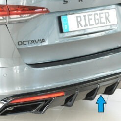 Difusor Skoda Octavia RS (NX) sedan 07.20-  -Preto Brilhante