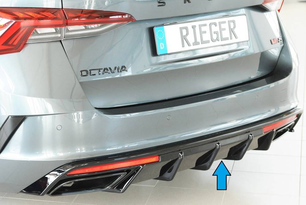 Difusor Skoda Octavia RS (NX) sedan 07.20- -Preto Brilhante