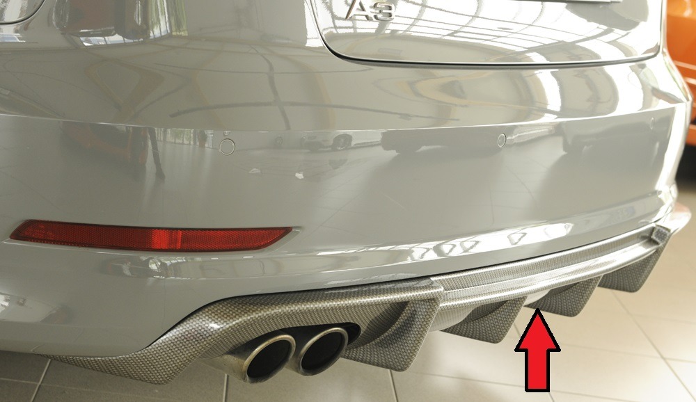Difusor Audi A3 (8V) 5-dr. (sedan 8VS) 07.12-08.16 (S-LINE) -Look Carbono