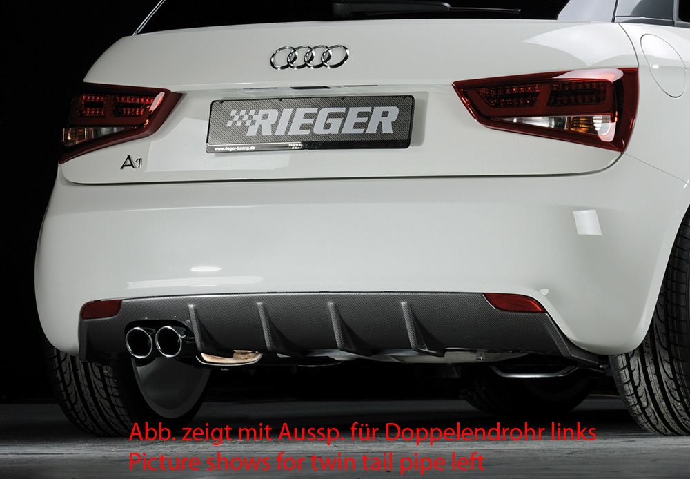Difusor Audi A1 (8X) 5-dr. (sportback) 08.10-12.14 (Não SLINE) -Look Carbono