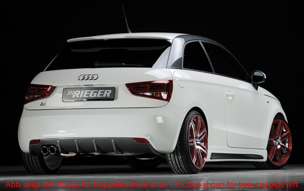 Difusor Audi A1 (8X) 5-dr. (sportback) 08.10-12.14 (Não SLINE) -Look Carbono - Image 2