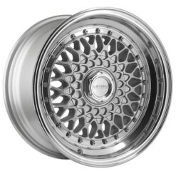 LENSO  BSX 8,0X15" 4X100/108 ET25 CB73,1 PLATA ARO PULIDO