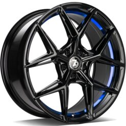 79Wheels SCF-B 18x8 ET40 5x114.3 GLOSS BLACK BLUE BARREL