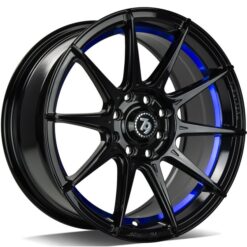 79Wheels SCF-F 15x7 ET35 4x100, 114.3 GLOSS BLACK BLUE BARREL