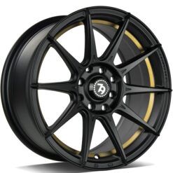 79Wheels SCF-F 15x7 ET35 4x100, 114.3 MATT BLACK GOLD BARREL