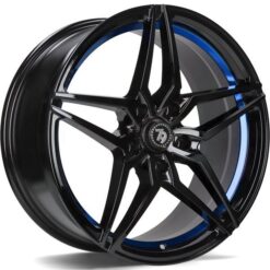 79Wheels SV-A 18x9 ET35 5x120 GLOSS BLACK BLUE BARREL