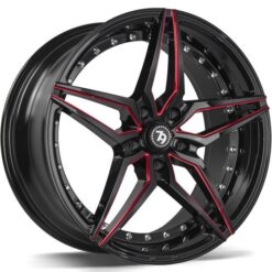 79Wheels SV-AR 19x9,5 ET35 5x120 GLOSS BLACK RED MILL