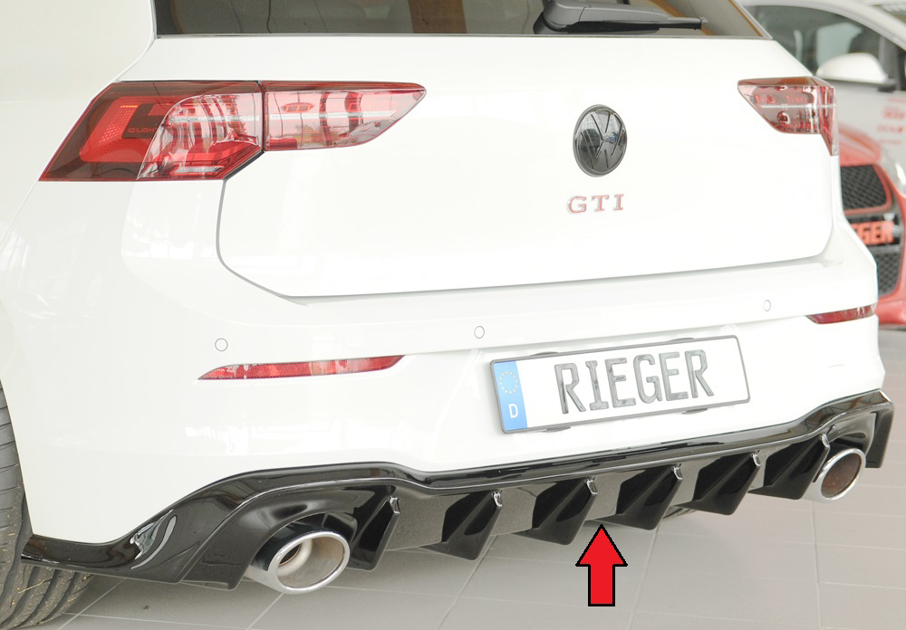 Difusor VW Golf 8 GTI Clubsport 5-dr. 10.20- -Preto Brilhante