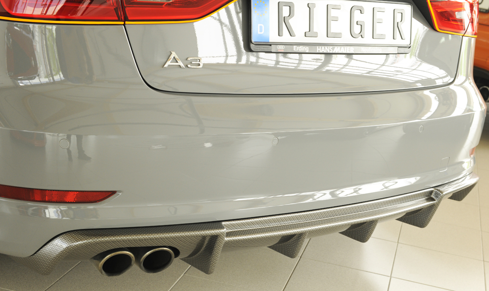 Difusor Audi A3 (8V) 5-dr. (sedan 8VS) 07.12-08.16 (S-LINE) -Look Carbono - Image 6