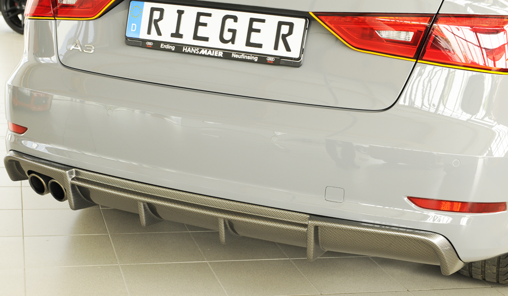 Difusor Audi A3 (8V) 5-dr. (sedan 8VS) 07.12-08.16 (S-LINE) -Look Carbono - Image 7