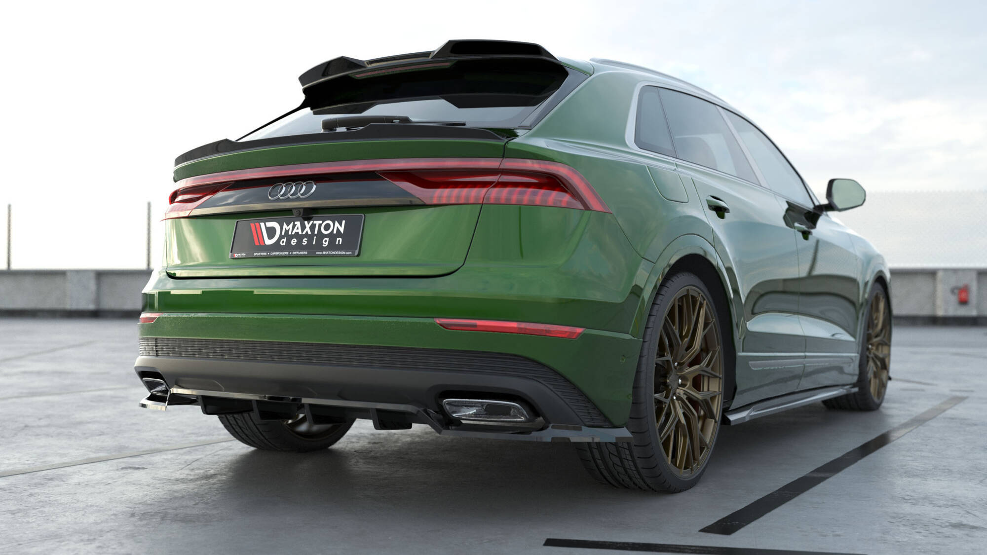 Rear Splitter (with vertical bars) Audi Q8 Mk1 Facelift - Image 4