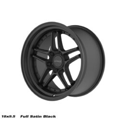 STROM DS-05 18x9,5 ET15 5x120 -Full Satin Black w/ Black Rivets