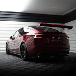 Alternative view of Carbon Spoiler + LED Tesla Model 3