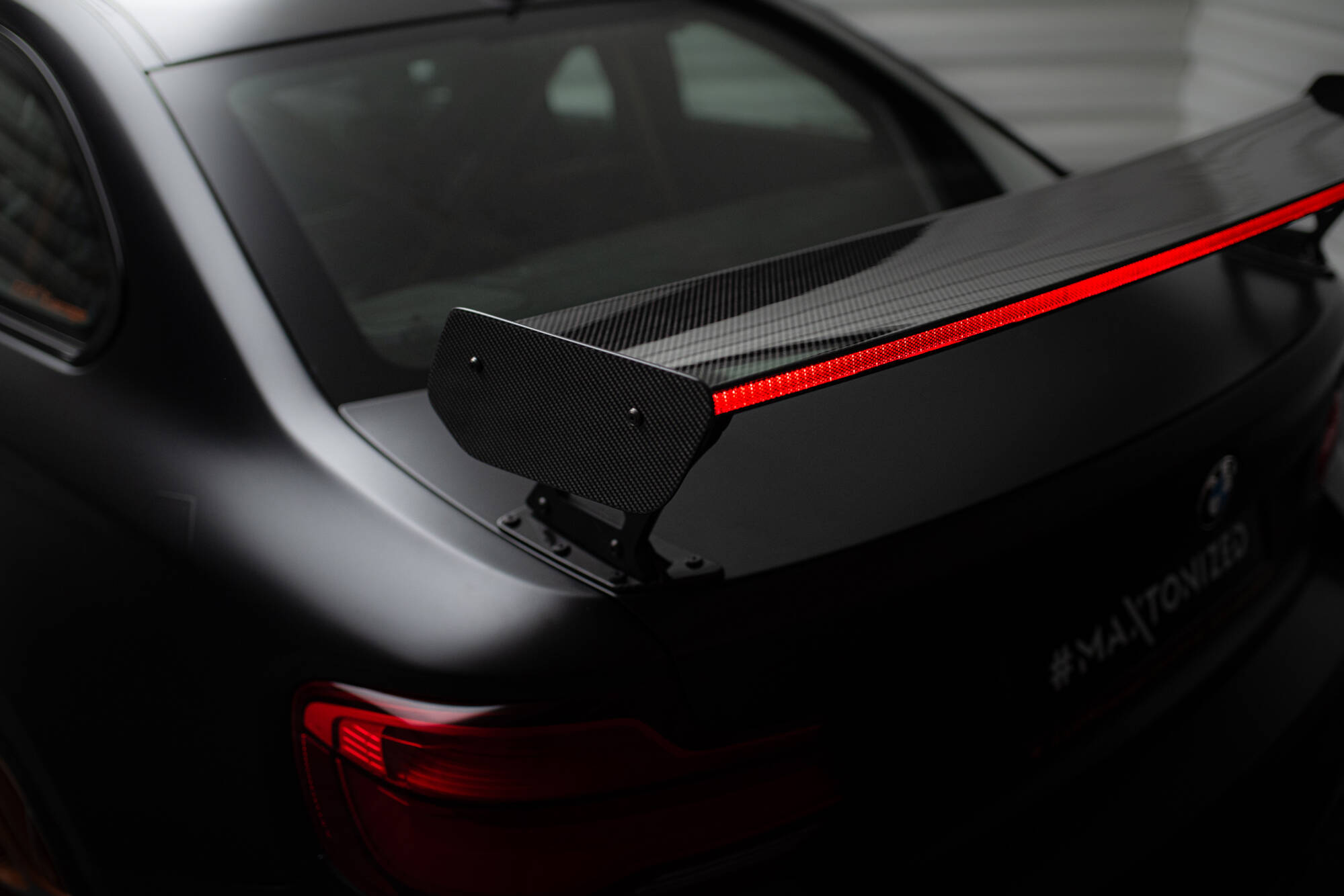 Carbon Spoiler With External Brackets Uprights + LED BMW M2 F87 / 2 / 2 M-Pack F22 - Image 8