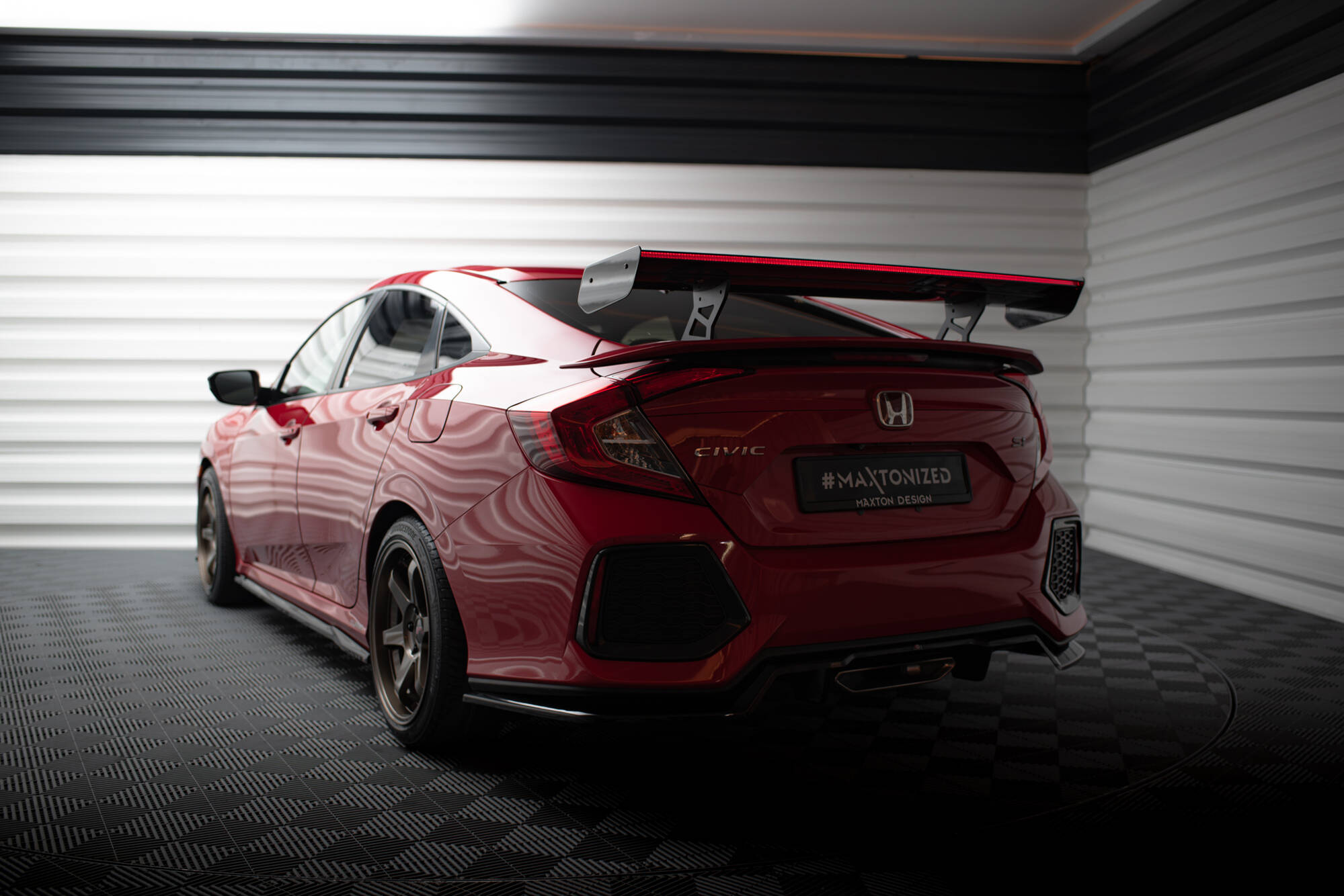 Carbon Spoiler With Internal Brackets Uprights + LED Honda Civic SI Mk10 - Image 3
