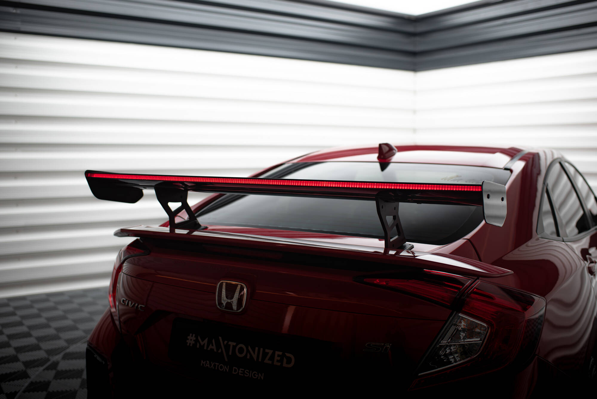 Carbon Spoiler With Internal Brackets Uprights + LED Honda Civic SI Mk10 - Image 4