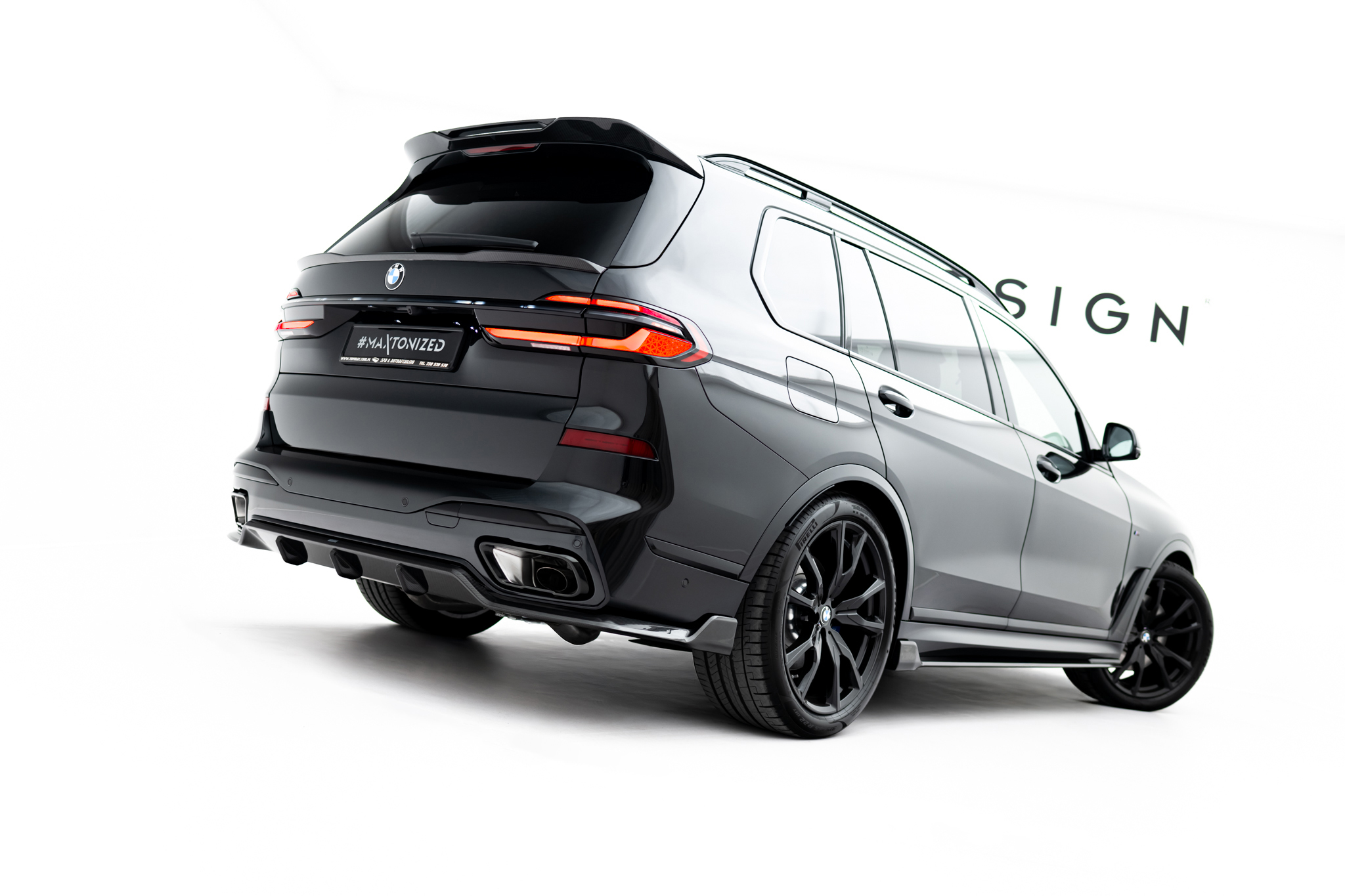 Prepreg Carbon Fiber Rear Diffuser BMW X7 M-Pack G07 Facelift (version without towbar) - Image 2