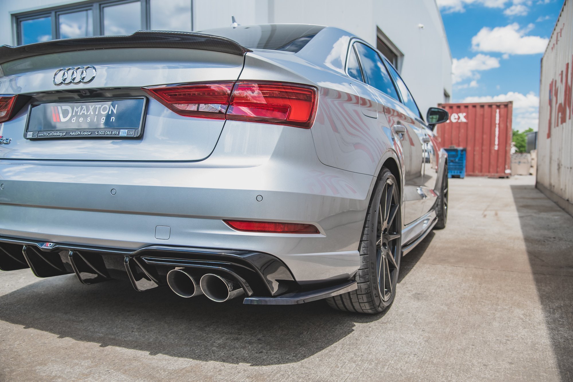 Rear Side Splitters V.2 Audi S3 Sedan 8V Facelift - Image 2
