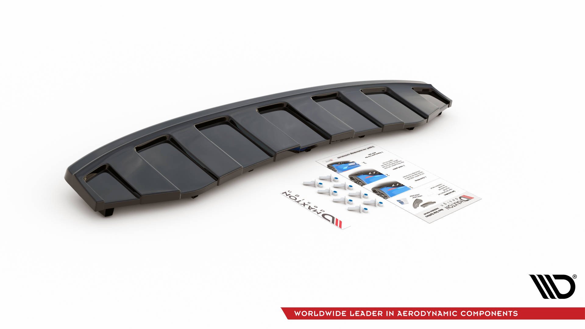 Rear Splitter AUDI A6 C7 S-LINE AVANT EXHAUST 2x1 (with vertical bars) - Image 2