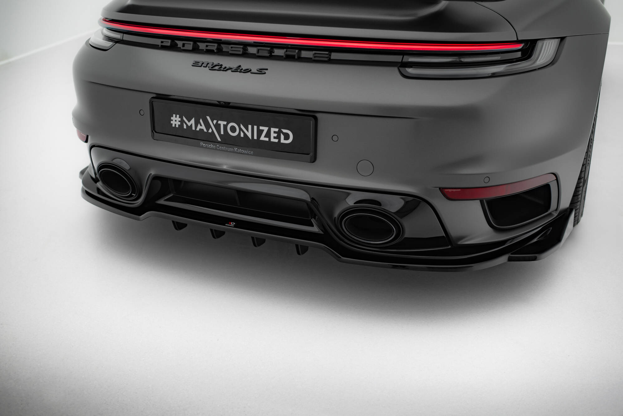 Rear Splitter (with vertical bars) Porsche 911 Turbo S Sport Package 992 - Image 2