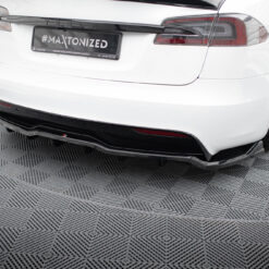 Rear Splitter (with vertical bars) V.1 Tesla Model S Plaid Mk1 Facelift
