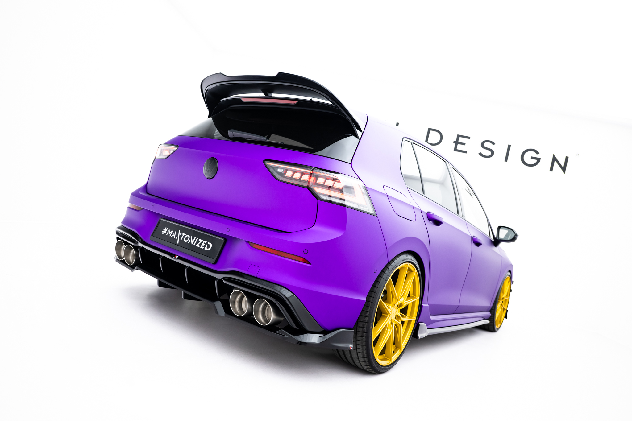 Rear Splitter (with vertical bars) V.1 Volkswagen Golf R Hatchback Mk8 / Mk8 Facelift