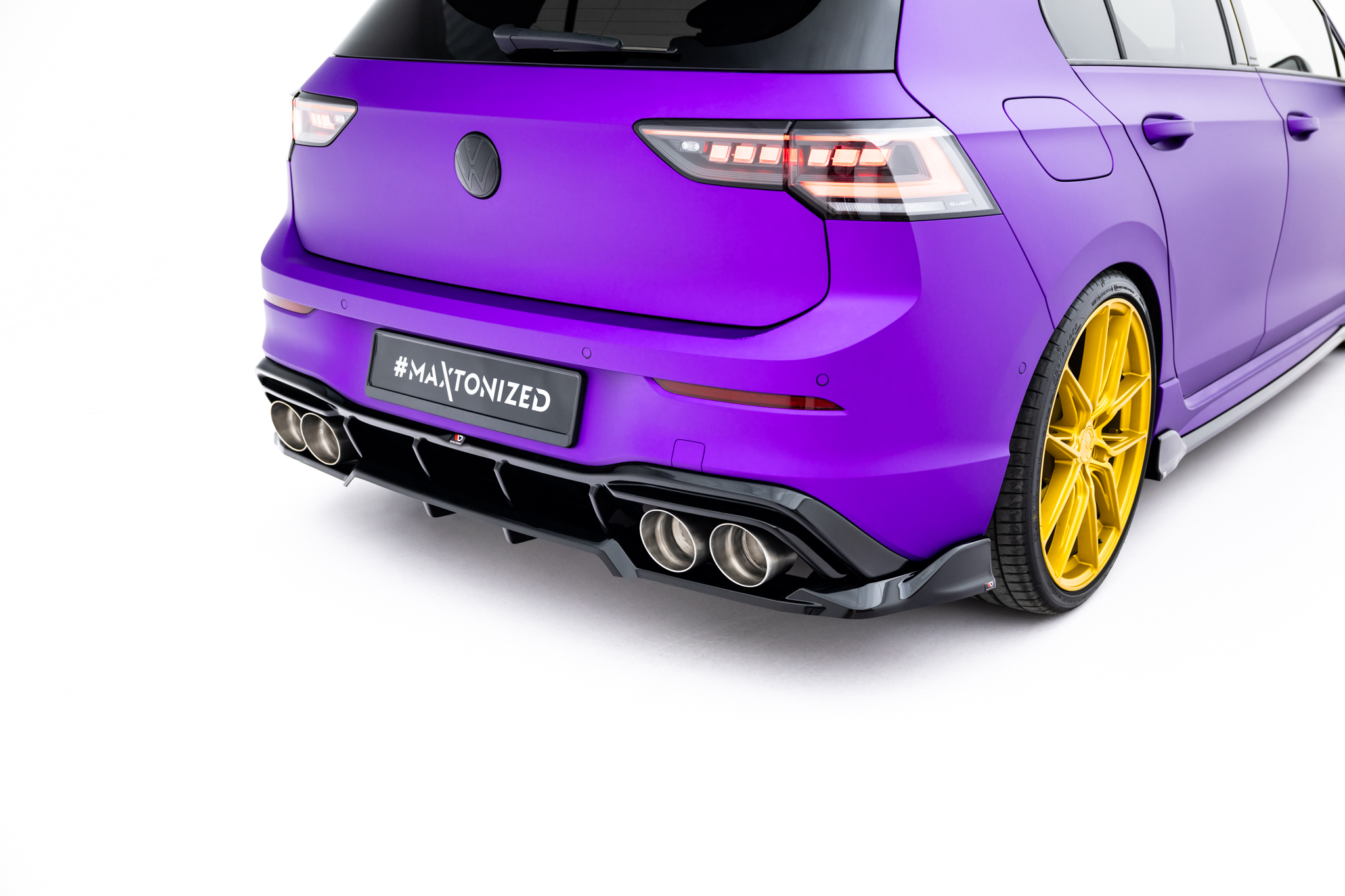 Rear Splitter (with vertical bars) V.1 Volkswagen Golf R Hatchback Mk8 / Mk8 Facelift - Image 2