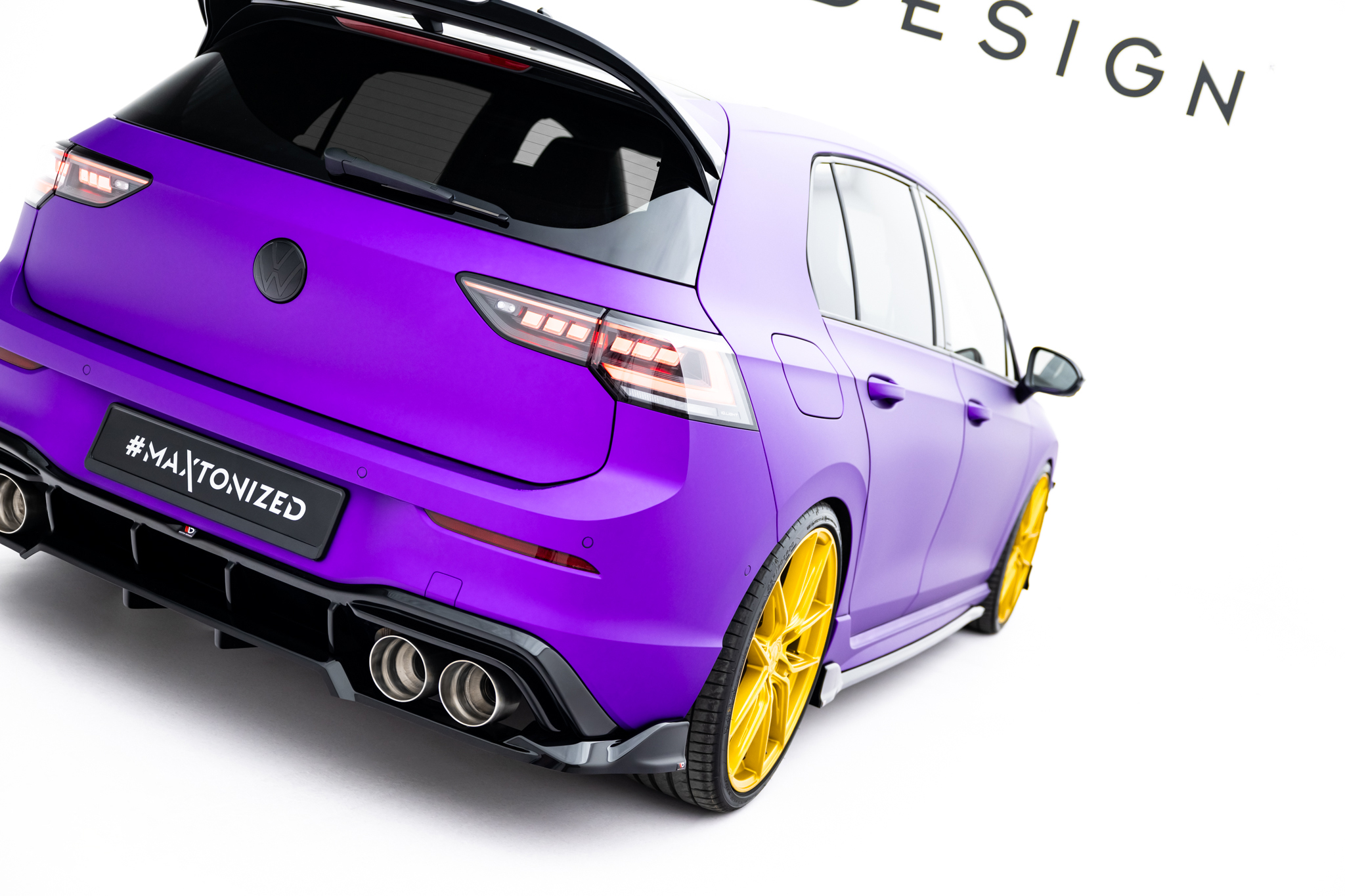 Rear Splitter (with vertical bars) V.1 Volkswagen Golf R Hatchback Mk8 / Mk8 Facelift - Image 6